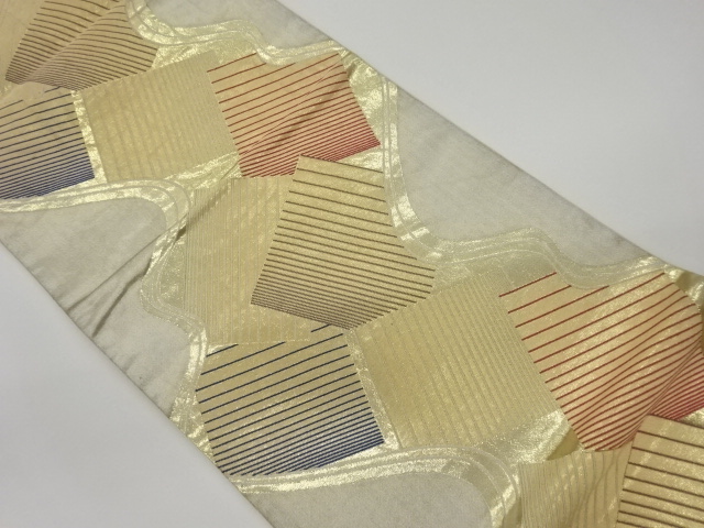 JAPANESE KIMONO / VINTAGE FUKURO OBI / WOVEN STRIPE & STREAM